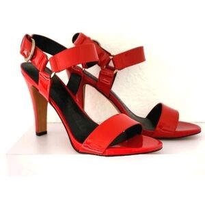 Karl Lagerfeld Paris Women's NIB Cieone Red Patent Leather Sandals. Size 9.5M